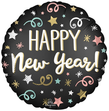 Happy New Year 18" Foil Balloon (Optional Helium Inflation)