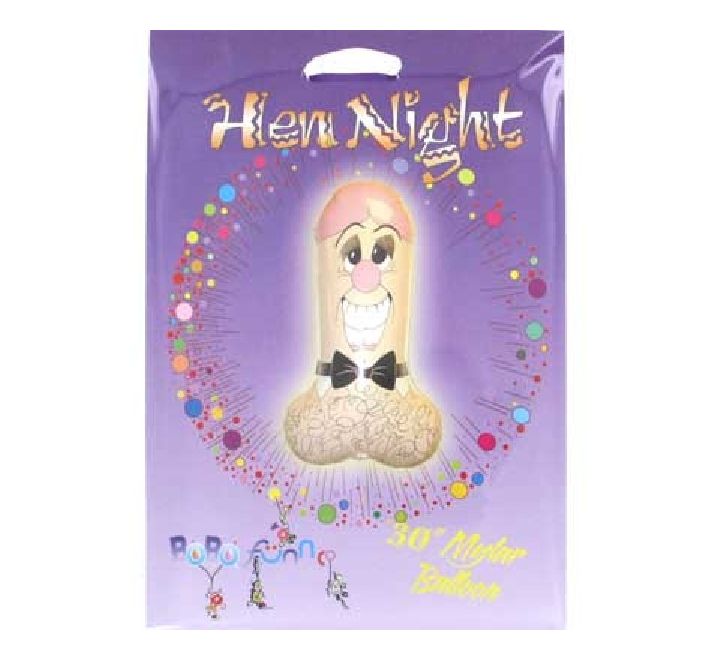 Hen Party Giant Willy Shaped Foil Balloons (Optional Helium Inflation)