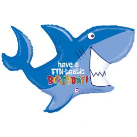 Shark Ocean 39" SuperShape Helium Balloon (Optional Helium Inflation)