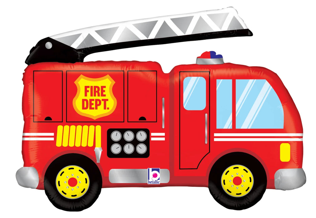 Fire Truck Supersize Helium Filled Balloon - 40" Foil (Optional Helium Inflation)