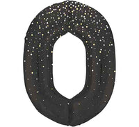 Black and Gold Number 0 Giant Foil Helium Balloon 34" (Optional Helium Inflation)