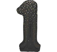 Black and Gold  Number 1 Giant Foil Helium Balloon 34" (Optional Inflation Collection)