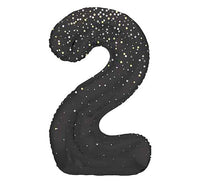 Black and Gold  Number 2 Giant Foil Helium Balloon 34" (Optional Inflation Collection)