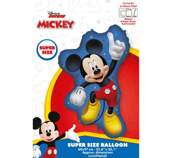 Mickey Mouse SuperShape Foil Balloon (Optional Helium Inflation)