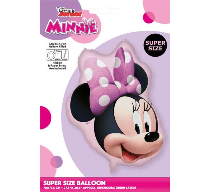 Minnie Mouse SuperShape Foil Balloon (Optional Helium Inflation)