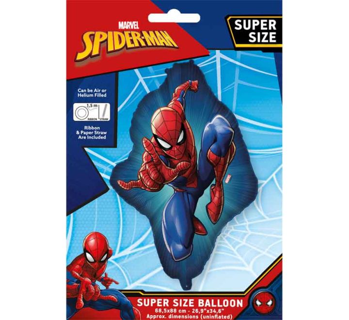 Spider-Man SuperShape Helium Filled Foil Balloon - 17x29" (Optional Helium Inflation)