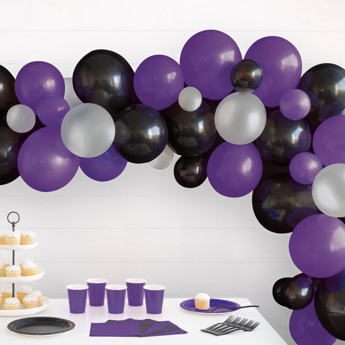 Balloon Arch Kit Purple and Black Colours Latex