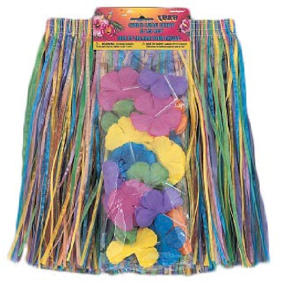 Children's Hula Skirt and Lei Set