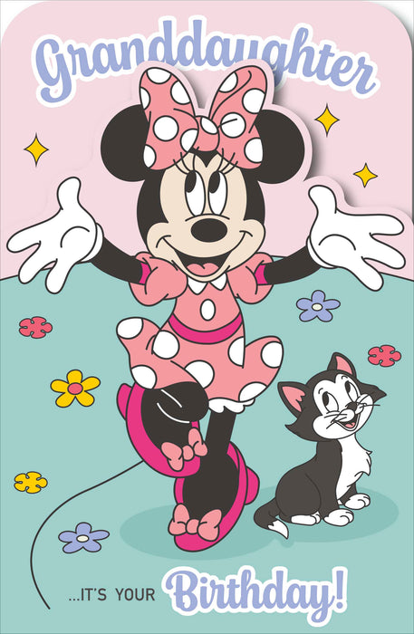Disney Minnie Mouse Birthday Card for Granddaughter, Juv Design