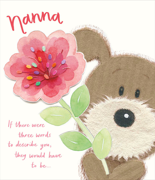 Lots of Woof Birthday Card for Nanna, Cute Design