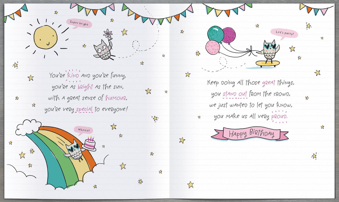 Oodles of Doodles Birthday Card for Granddaughter, Cute Design