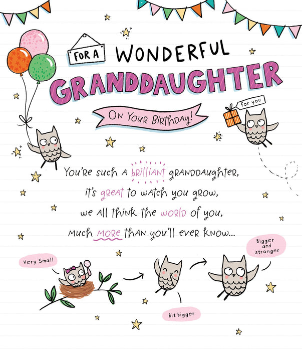 Oodles of Doodles Birthday Card for Granddaughter, Cute Design