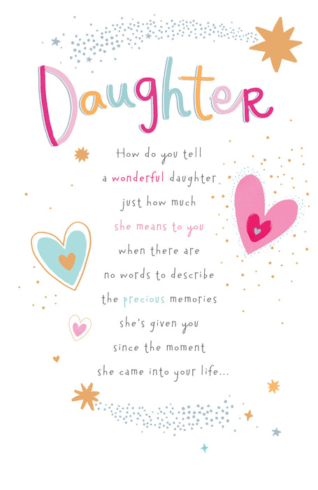 Carlton | Birthday Card Daughter | Happy Birthday Gifts | Her, Girls, Women | With Envelope