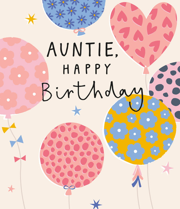 Carlton Birthday Card for Auntie, Conv Design