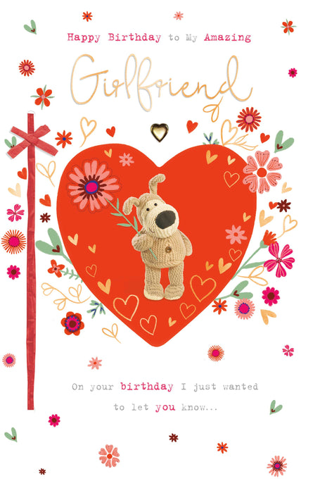 Boofle Birthday Card for Girlfriend, Cute Design