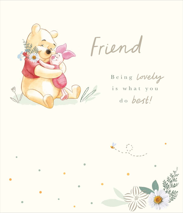 Disney Winnie the Pooh Birthday Card for Friend, Cute Design
