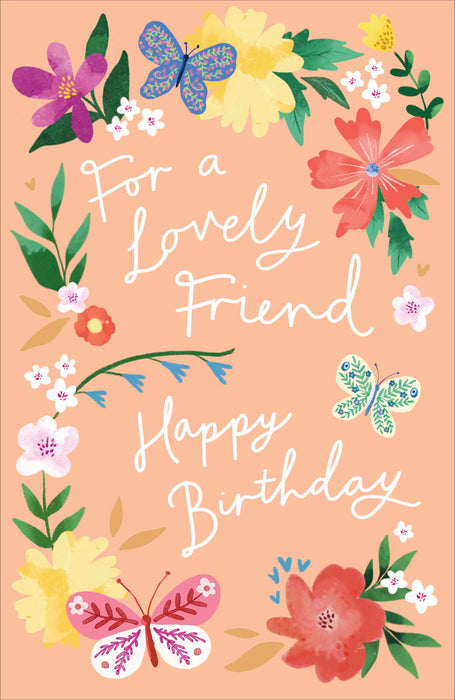 Floral Celebrations Birthday Card for Friend, Conv Design