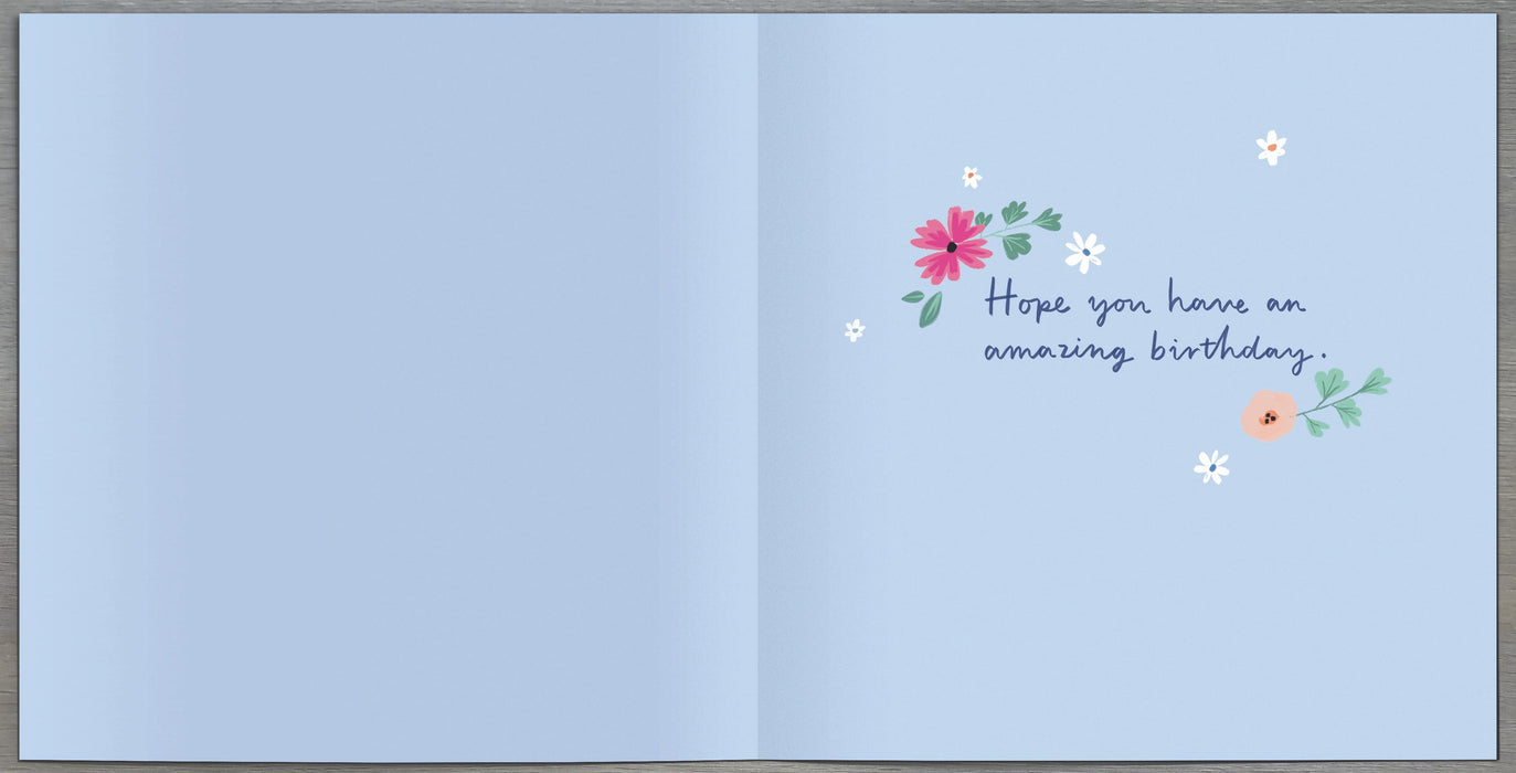 Daisy Blue Birthday Card for Friend, Conv Design