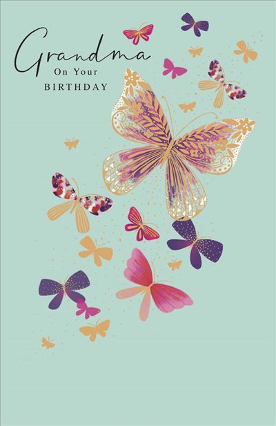 Birthday Grandma Greeting Card Traditional Butterfly 104585