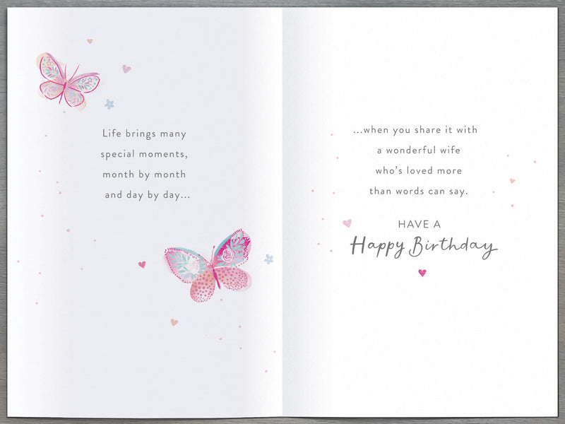 Gibson | Birthday Card Wife | Happy Birthday Gifts | Her, Girls, Women | With Envelope