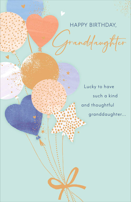 Simply | Birthday Card Granddaughter | Happy Birthday Gifts | Her, Girls, Women | Traditional Design | With Envelope