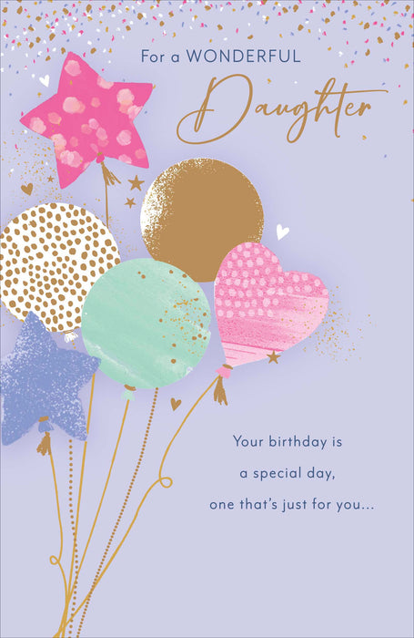 Simply | Birthday Card Daughter | Happy Birthday Gifts | Her, Girls, Women | Traditional Design | With Envelope