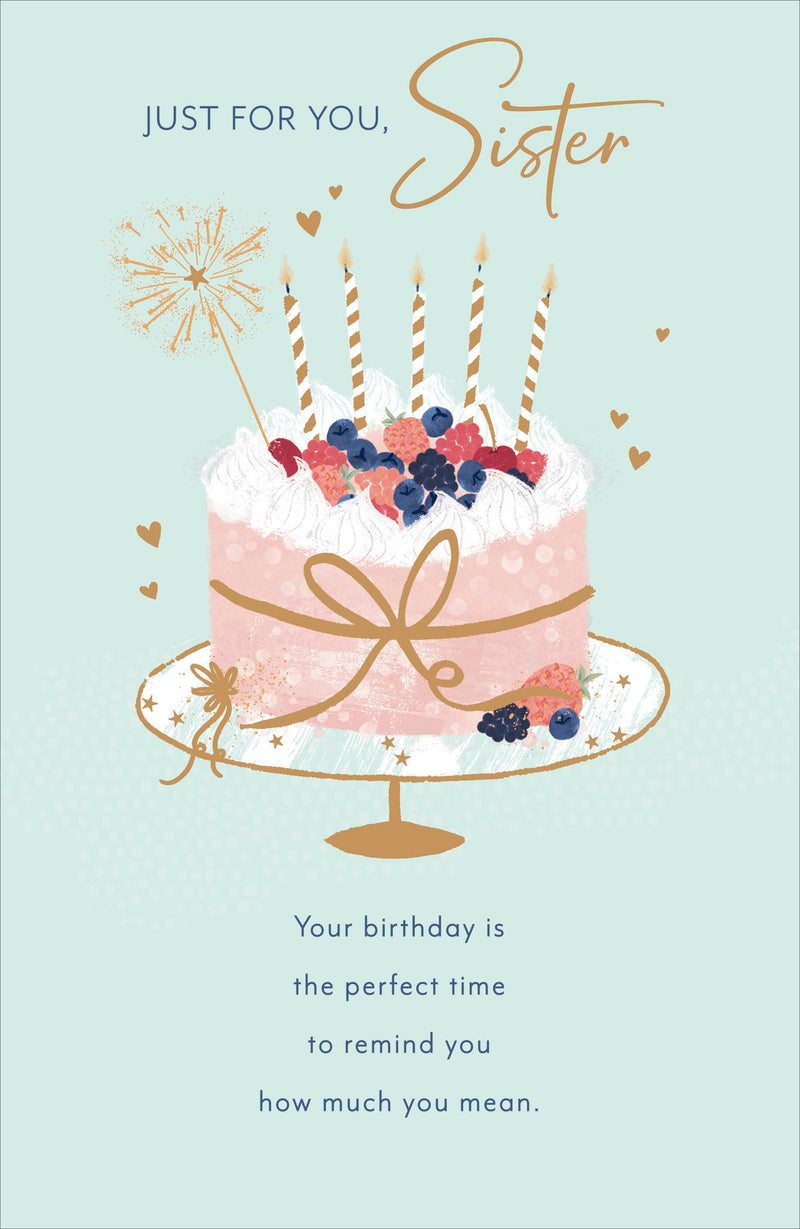 Simply | Birthday Card Sister | Happy Birthday Gifts | Her, Girls, Women | Traditional Design | With Envelope