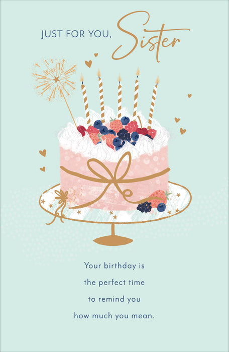 Simply | Birthday Card Sister | Happy Birthday Gifts | Her, Girls, Women | Traditional Design | With Envelope