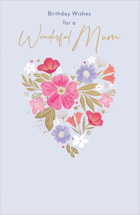 Simply Traditional Birthday Card for Mum, Conv Design