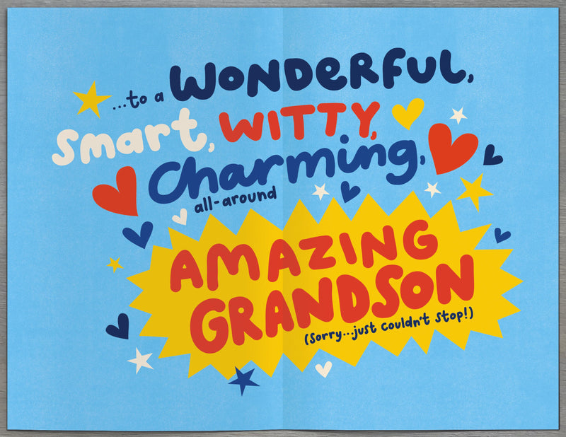 Hanson | Birthday Card Grandson Hum | Happy Birthday Gifts | Him, Boys, Men | With Envelope