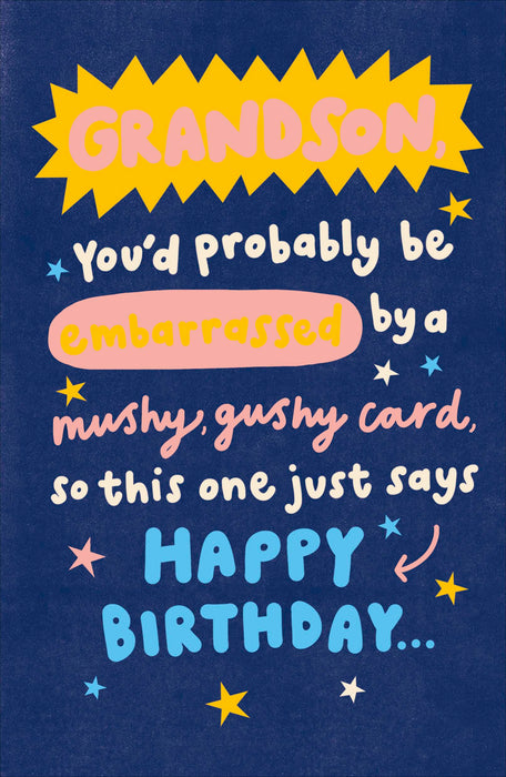 Hanson | Birthday Card Grandson Hum | Happy Birthday Gifts | Him, Boys, Men | With Envelope