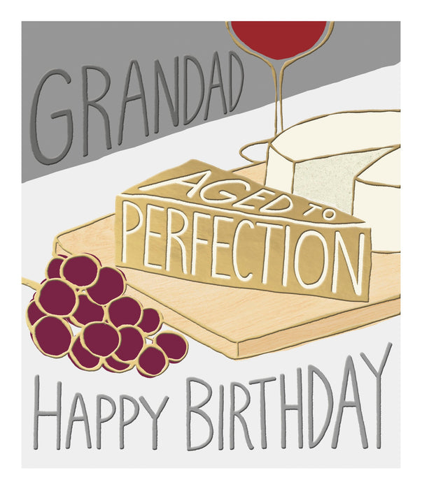 Signature Bordeaux Birthday Card for Grandad, Conv Design