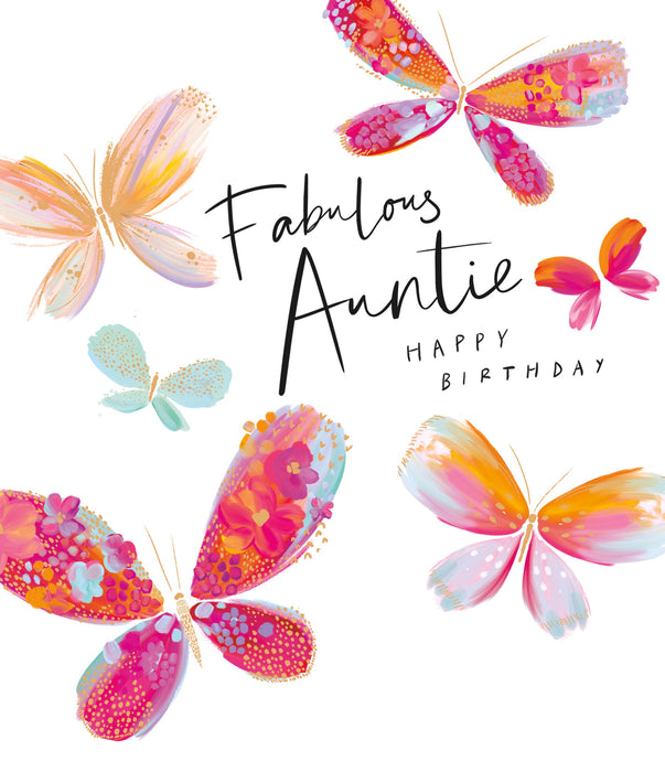 Signature Summer Haze Birthday Card for Auntie, Conv Design