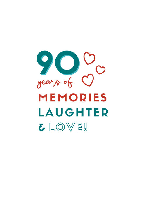 Kindred Age Friendly Vibes Birthday Card for 90th, Conv Design