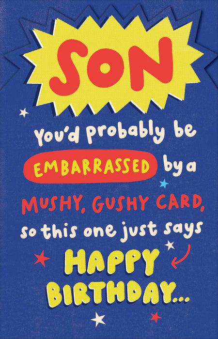 Hanson | Birthday Card Son Hum | Happy Birthday Gifts | Him, Boys, Men | With Envelope