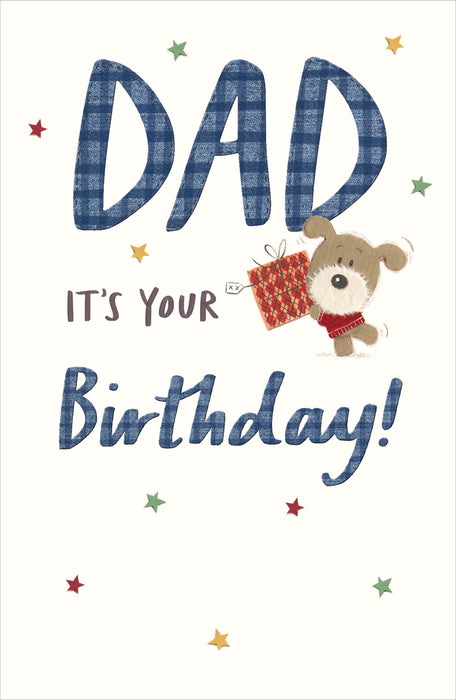 Lots of Woof Birthday Card for Dad, Cute Design