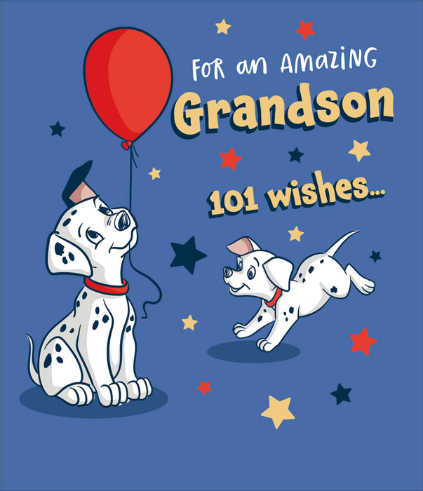 Disney 101 Dalmations Birthday Card for Grandson, Cute Design