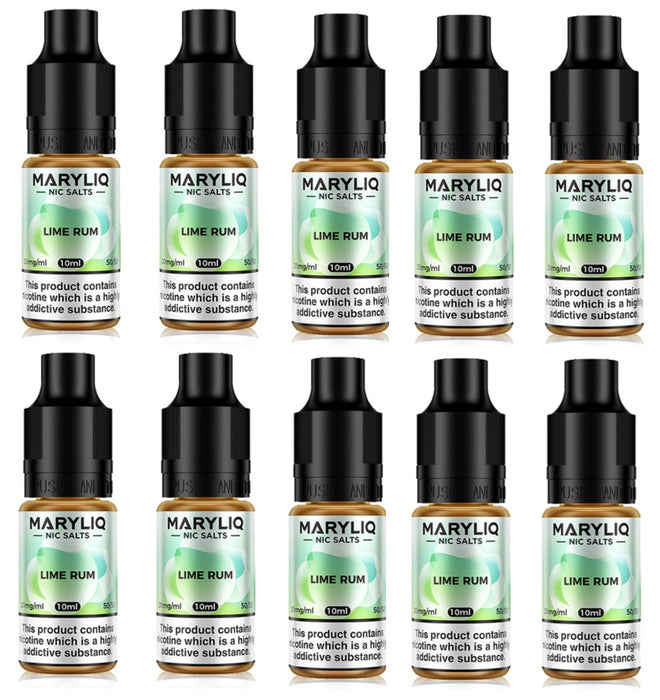 10 x Lost Mary MaryLiq Nic Salt E Liquid 10ml - Lime Rum DATED 02-06-2026