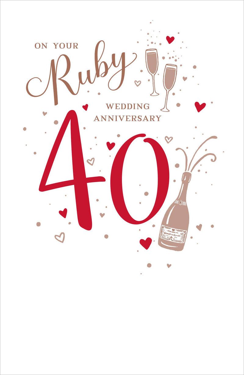 Simply Traditional | Wedding Anniversary Card | Conventional Design | With Envelope
