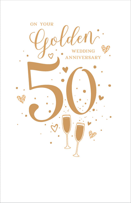 Simply Traditional Anniversary Card for Wedding, Conv Design