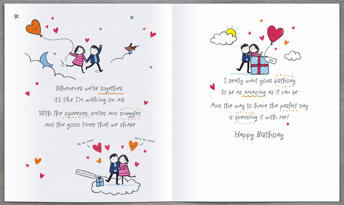 Oodles of Doodles Birthday Card for Boyfriend, Cute Design