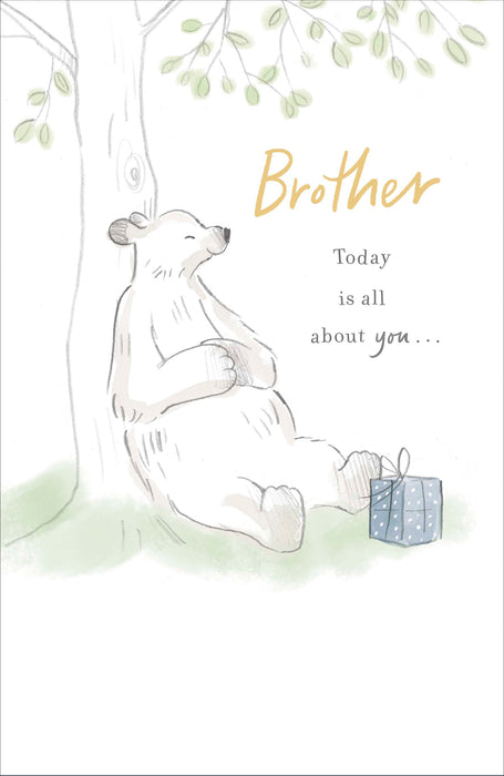 About a Bear Birthday Card for Brother, Cute Design