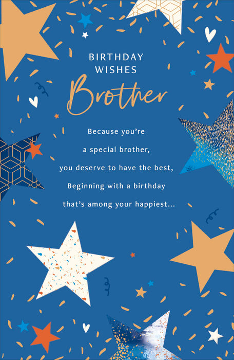 Simply | Birthday Card Brother | Happy Birthday Gifts | Him, Boys, Men | Traditional Design | With Envelope