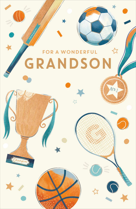 Simply Traditional Birthday Card for Grandson, Conv Design