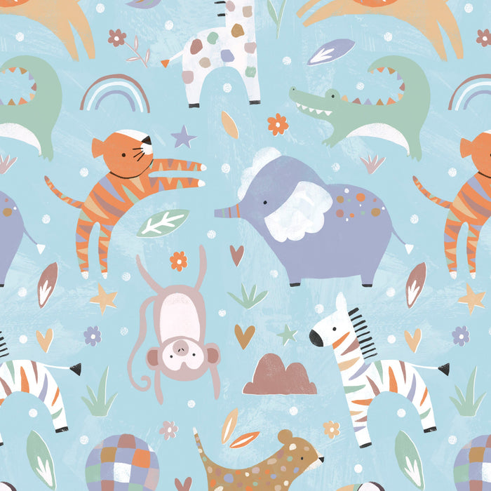 Baby Boy Animals Birth Card for Congrats, Conv Design