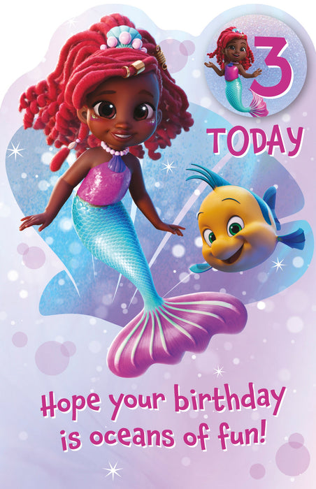 Disney Princess Birthday Card for 3, Juv Design