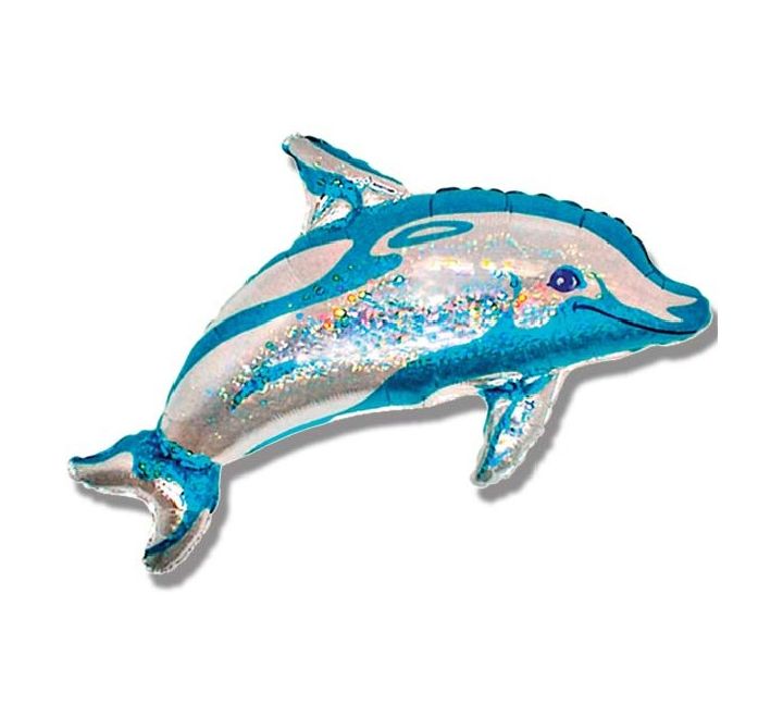 Dolphin Blue Pink Shape Sea SuperShape Helium Balloon (Optional Helium Inflation)