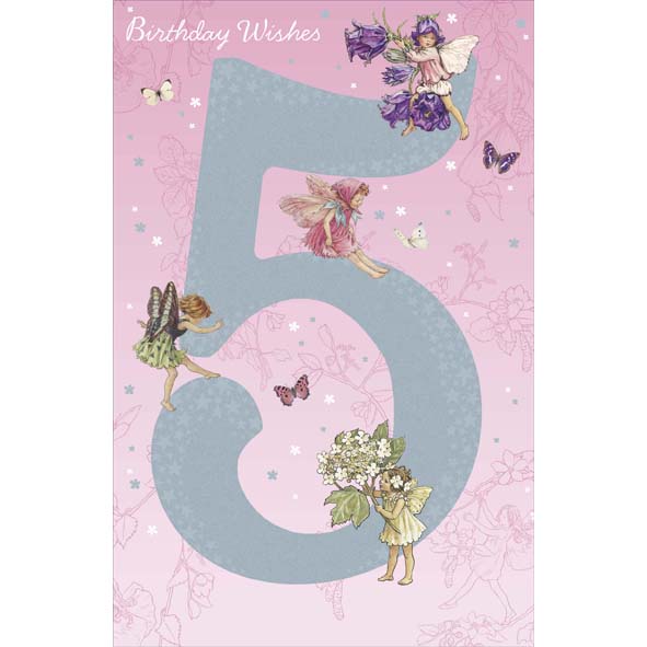 Flower Fairies Birthday Card for 5, Juv Design