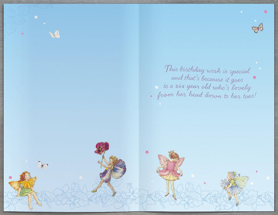 Flower Fairies Birthday Card for 6, Juv Design