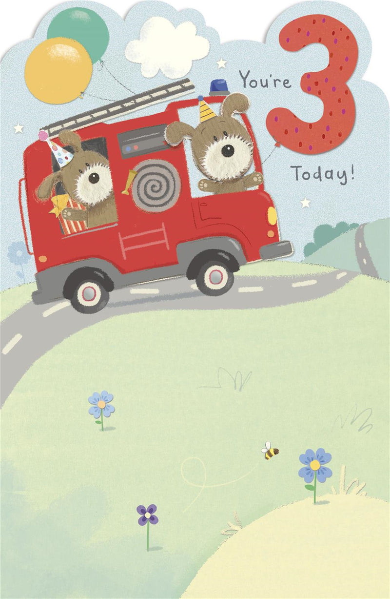 Carlton | 3rd Birthday Card Boy | Juvenile Design | With Envelope